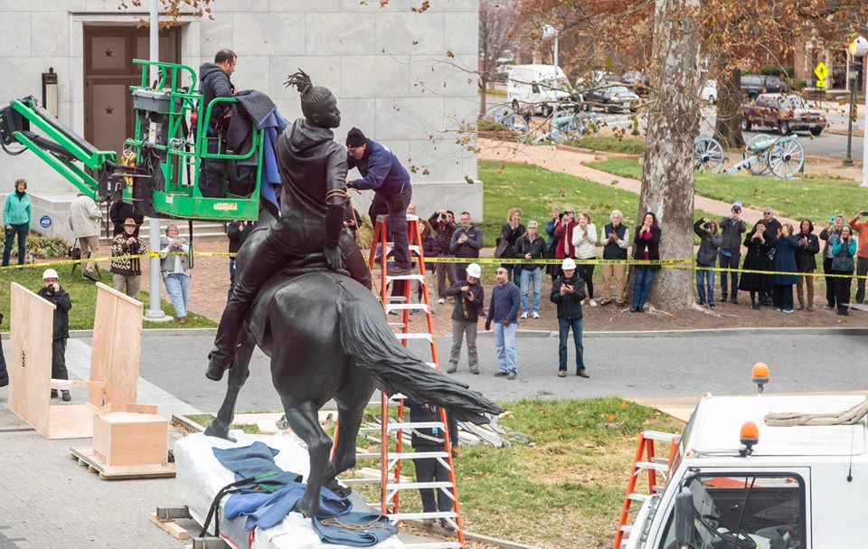 Rumors of War installation full statue